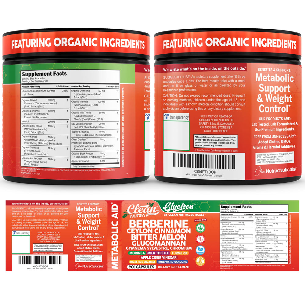 Clean Nutraceuticals apple cider vinegar digestive enzyme capsules bottle promoting digestive comfort