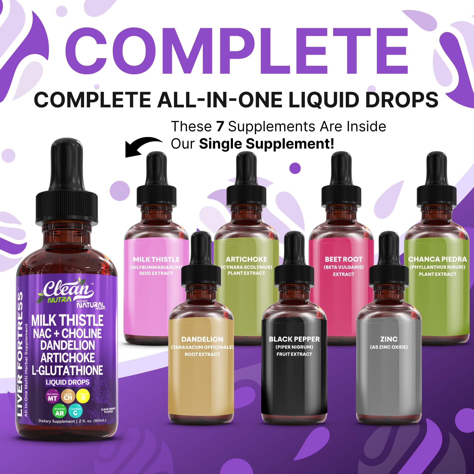 Clean Nutraceuticals artichoke and dandelion bottle label for digestive balance
