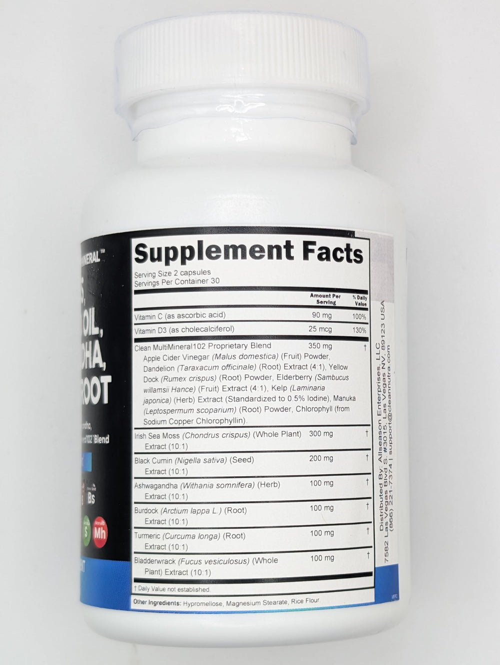 Clean Nutraceuticals ashwagandha root capsules for calm energy and stress-friendly routines.