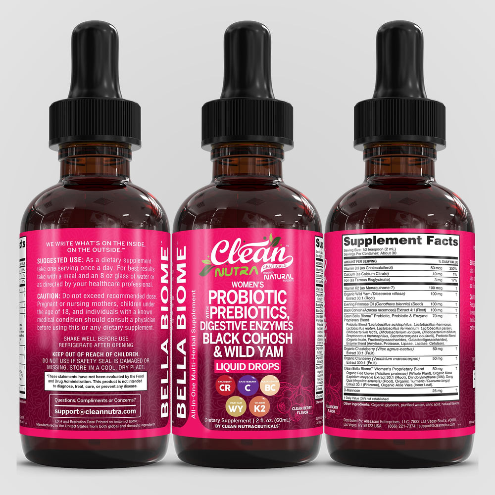 Vitamin D3 and K2 in Bella Biotics supporting bones and vitality