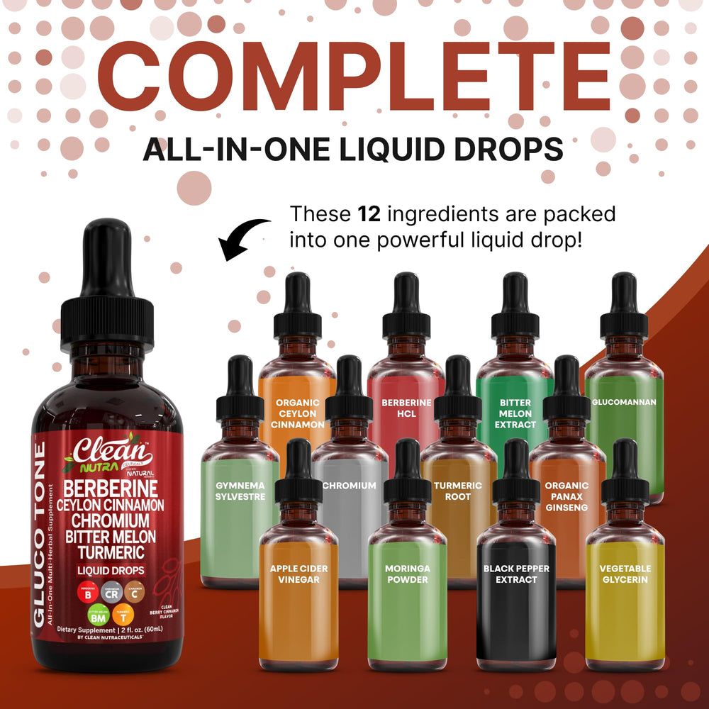 Clean Nutraceuticals Berberine Apple Cider Drops bottle supports daily immune health.