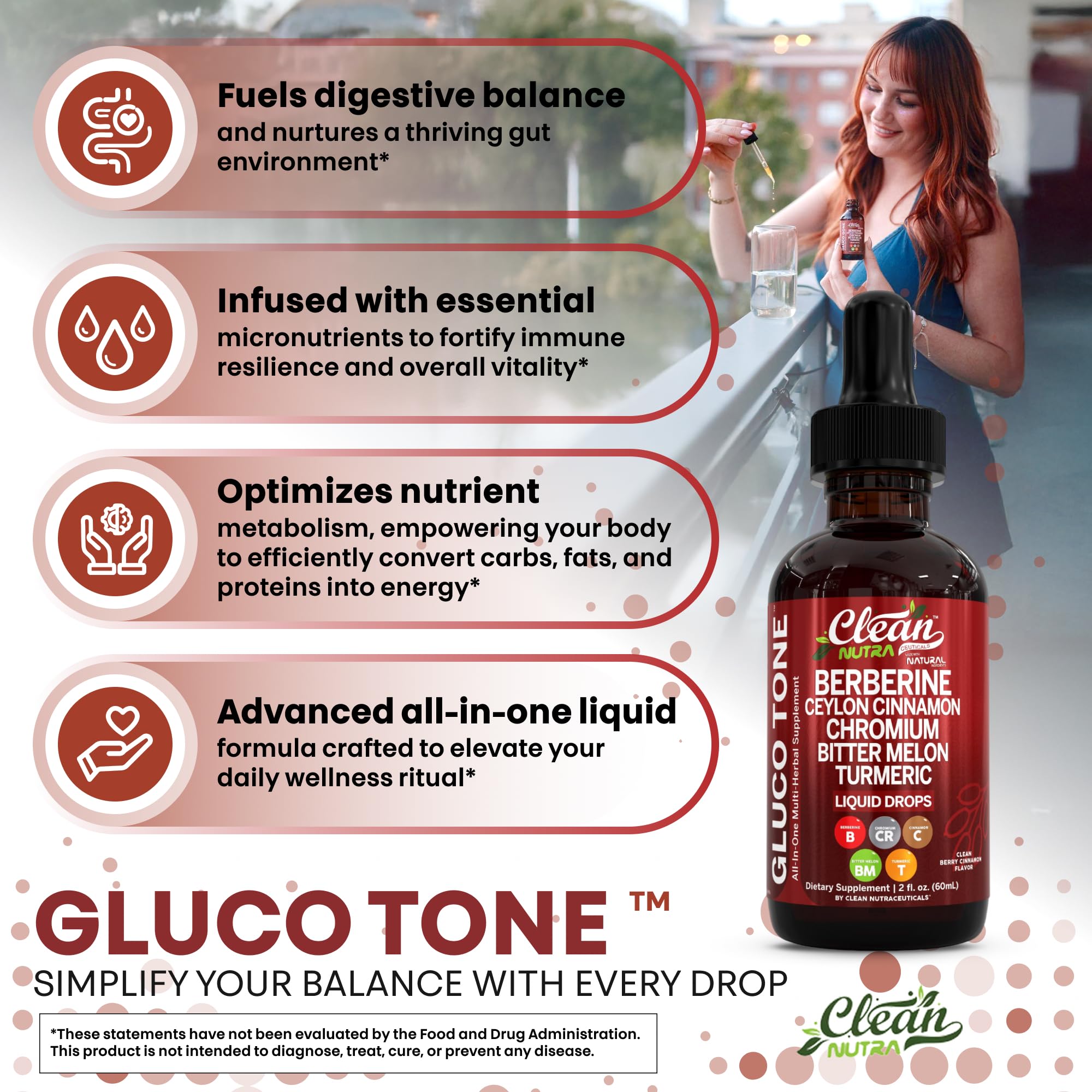 Clean Nutraceuticals Berberine Turmeric Drops bottle aids soothing routines.
