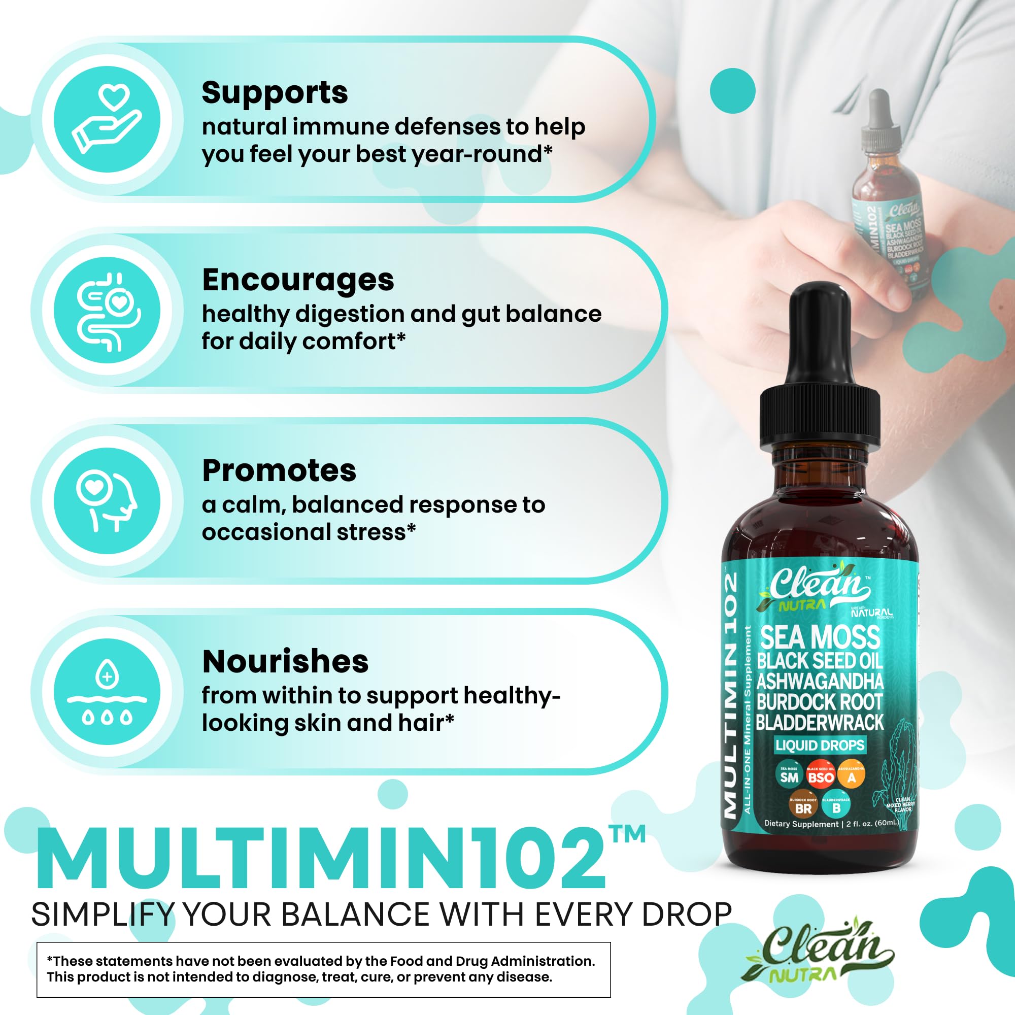 Clean Nutraceuticals Bladderwrack herbal component shown for mineral-rich support.