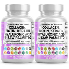 Clean Nutraceuticals collagen pills 1000mg bottle supports hair, skin, and nails appearance