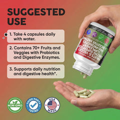 Daily use capsules of Clean Nutraceuticals Reds and Greens