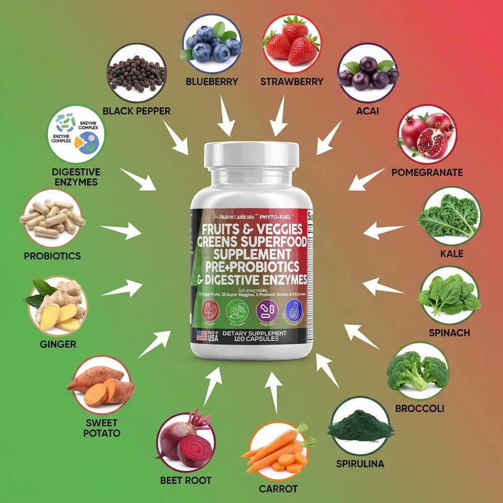 Digestive enzymes with probiotics and prebiotics for gut comfort