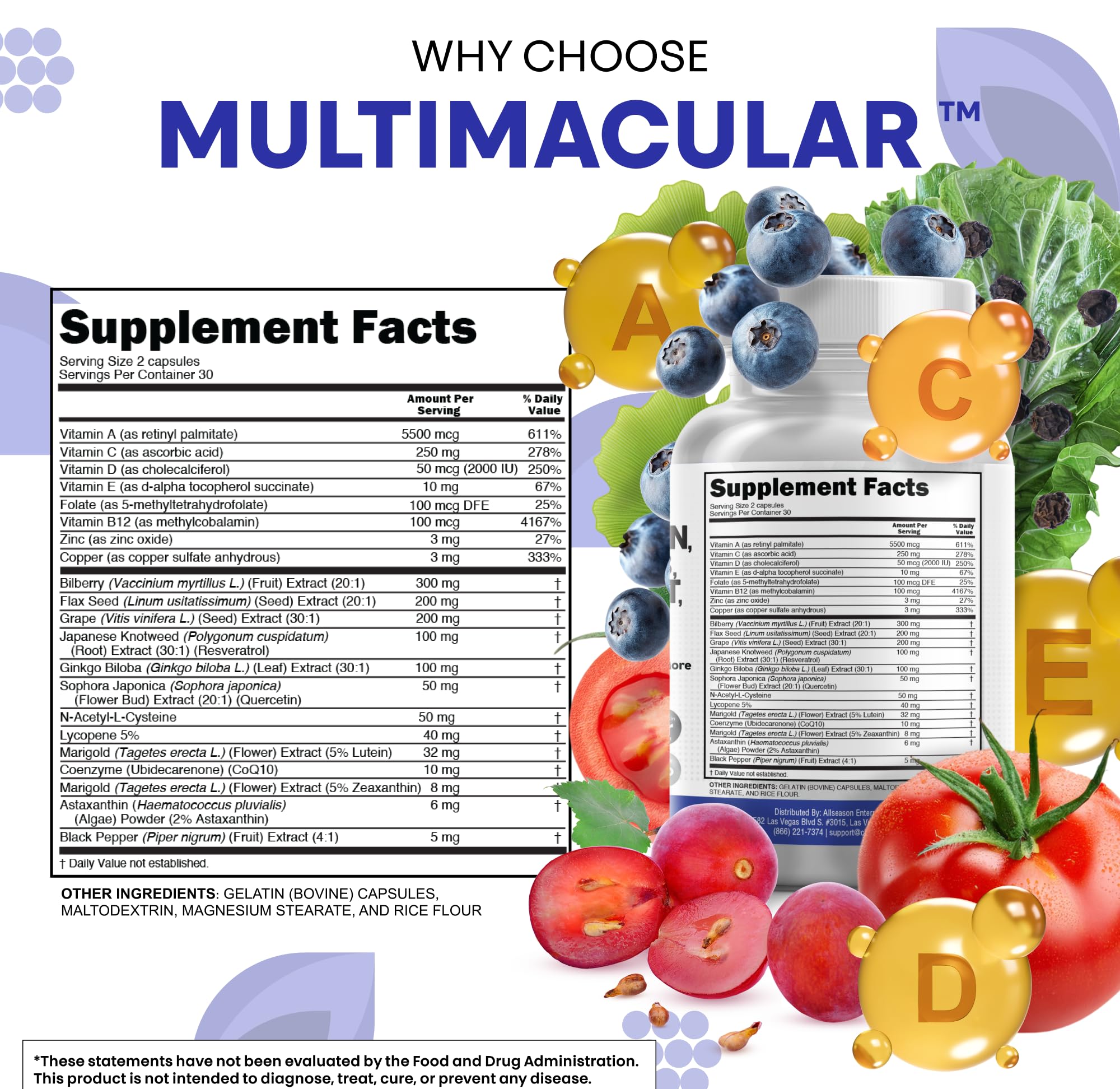 Bilberry-resveratrol-lycopene blend image highlighting antioxidant-rich formula