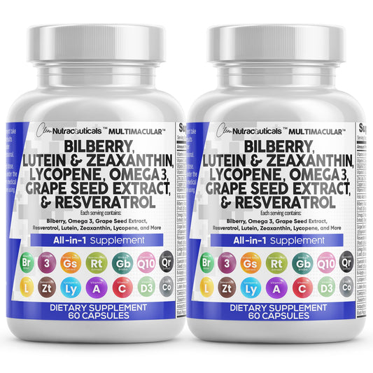 Clean Nutraceuticals Eye Vitamins bottle front promotes daily eye health support