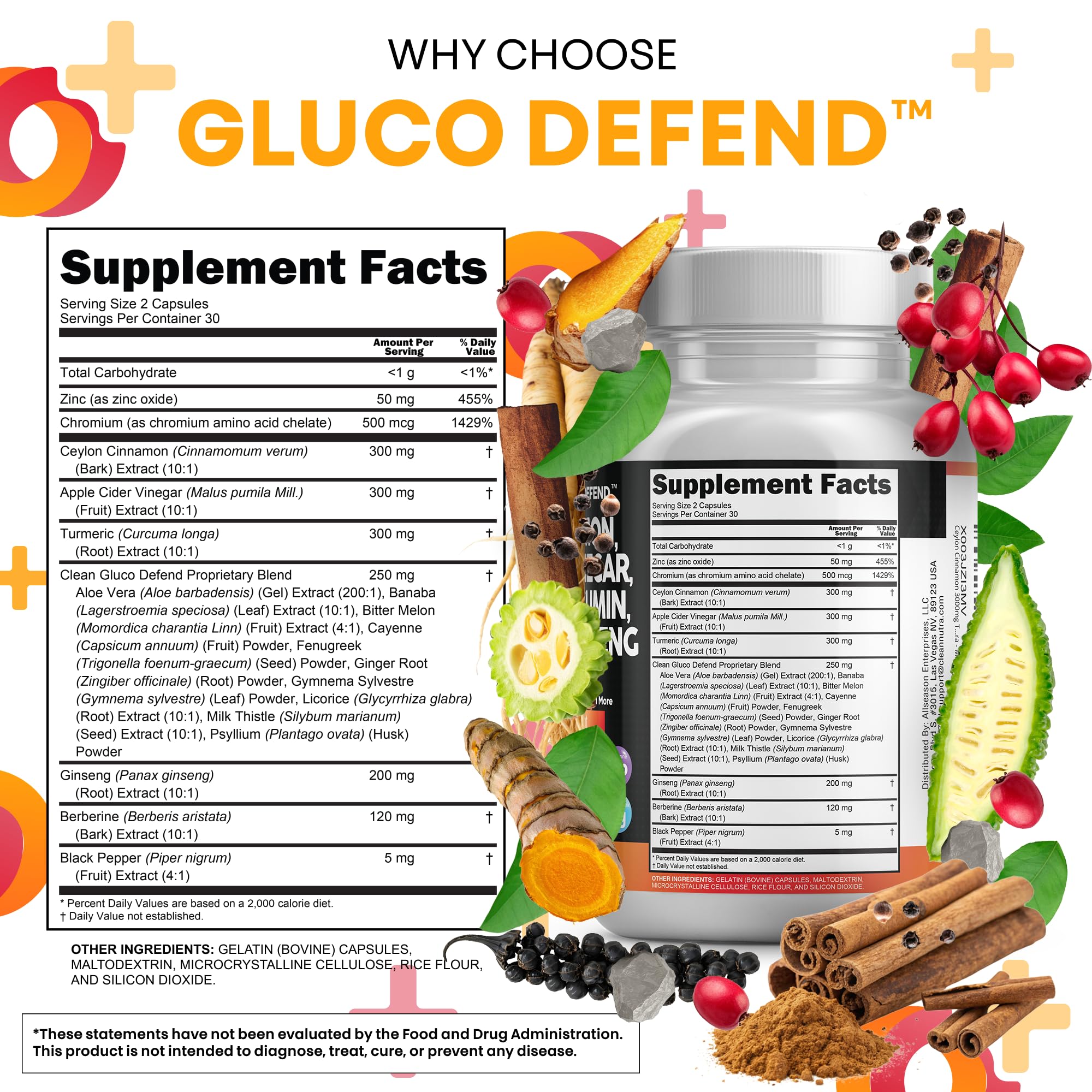 Gluco Defend acv mother bottle highlights raw vinegar source