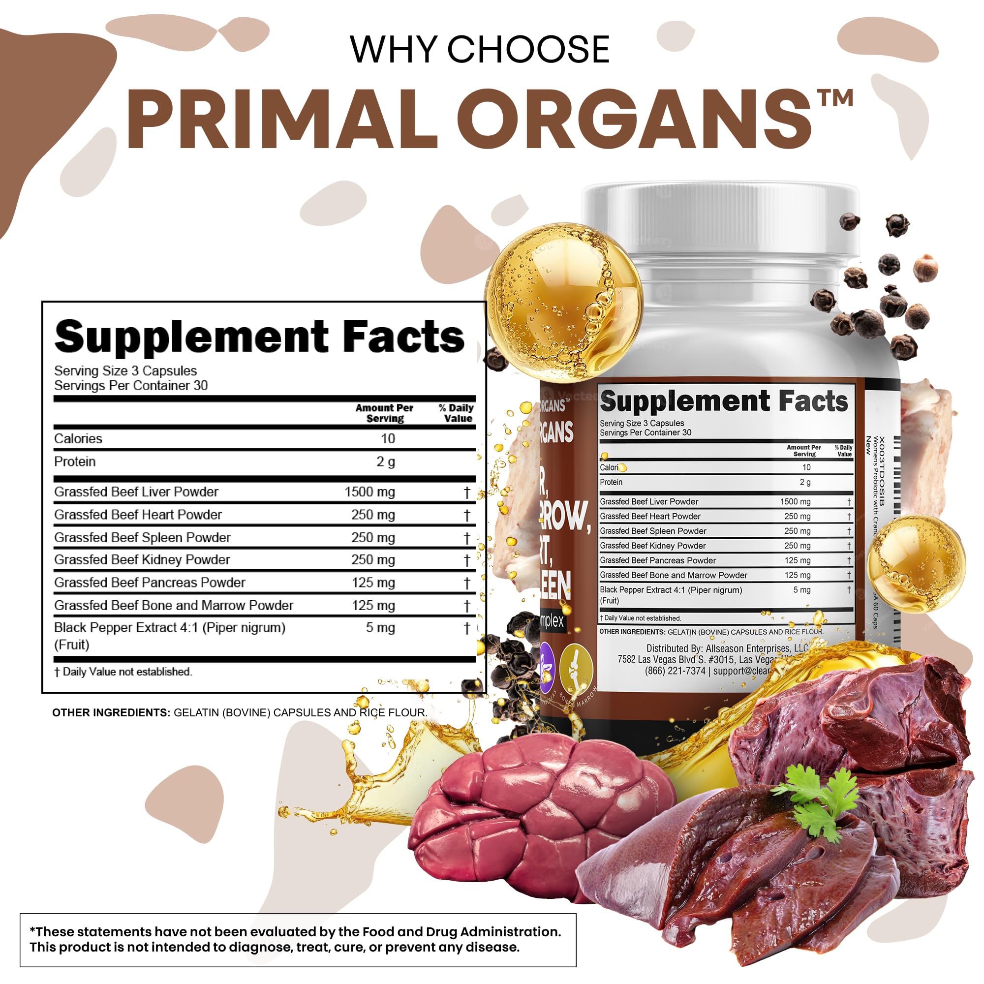 Clean Nutraceuticals grass-fed beef liver capsules pancreas focus on digestive enzyme diversity