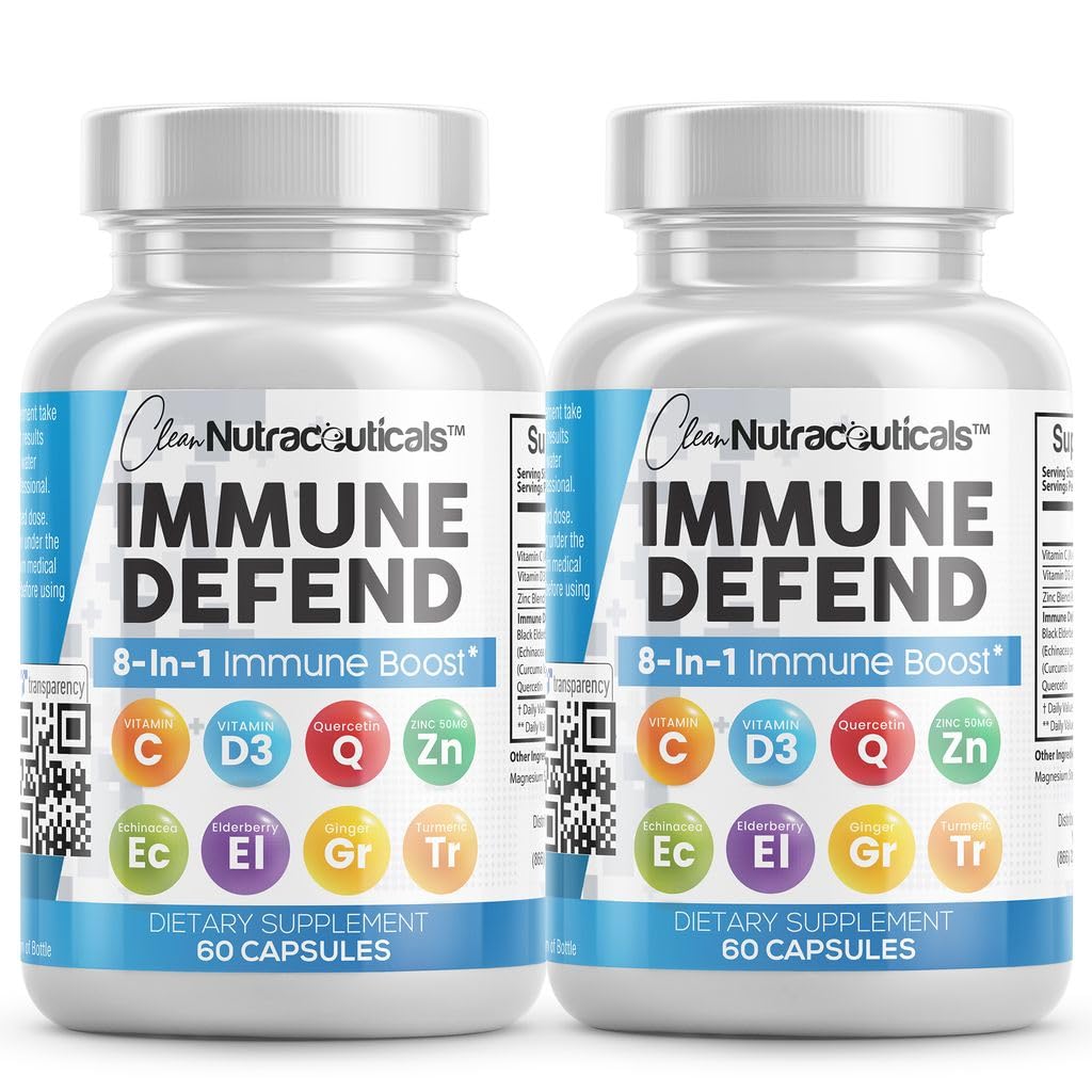 Clean Nutraceuticals Immune Defense bottle front for everyday immune support.