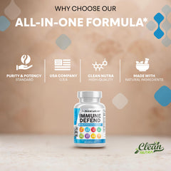 Clean Nutraceuticals Immune Defense two-pack packaging on display.