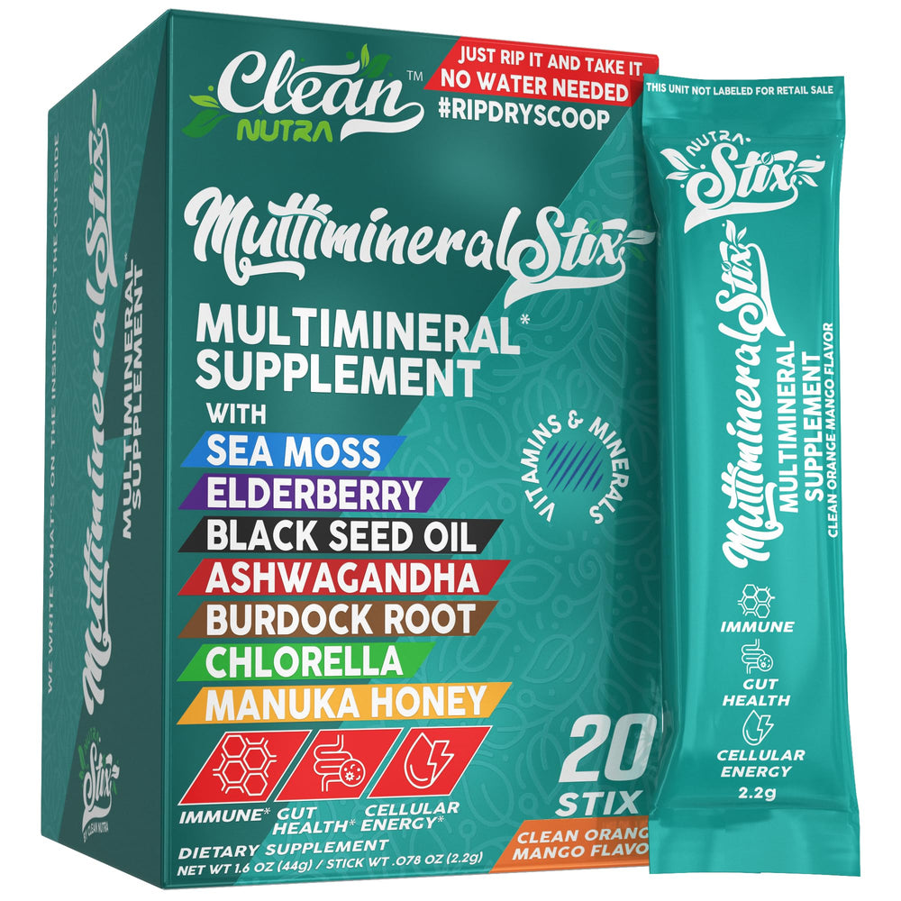 Clean Nutraceuticals immune stix sea moss elderberry ready to mix for immune support