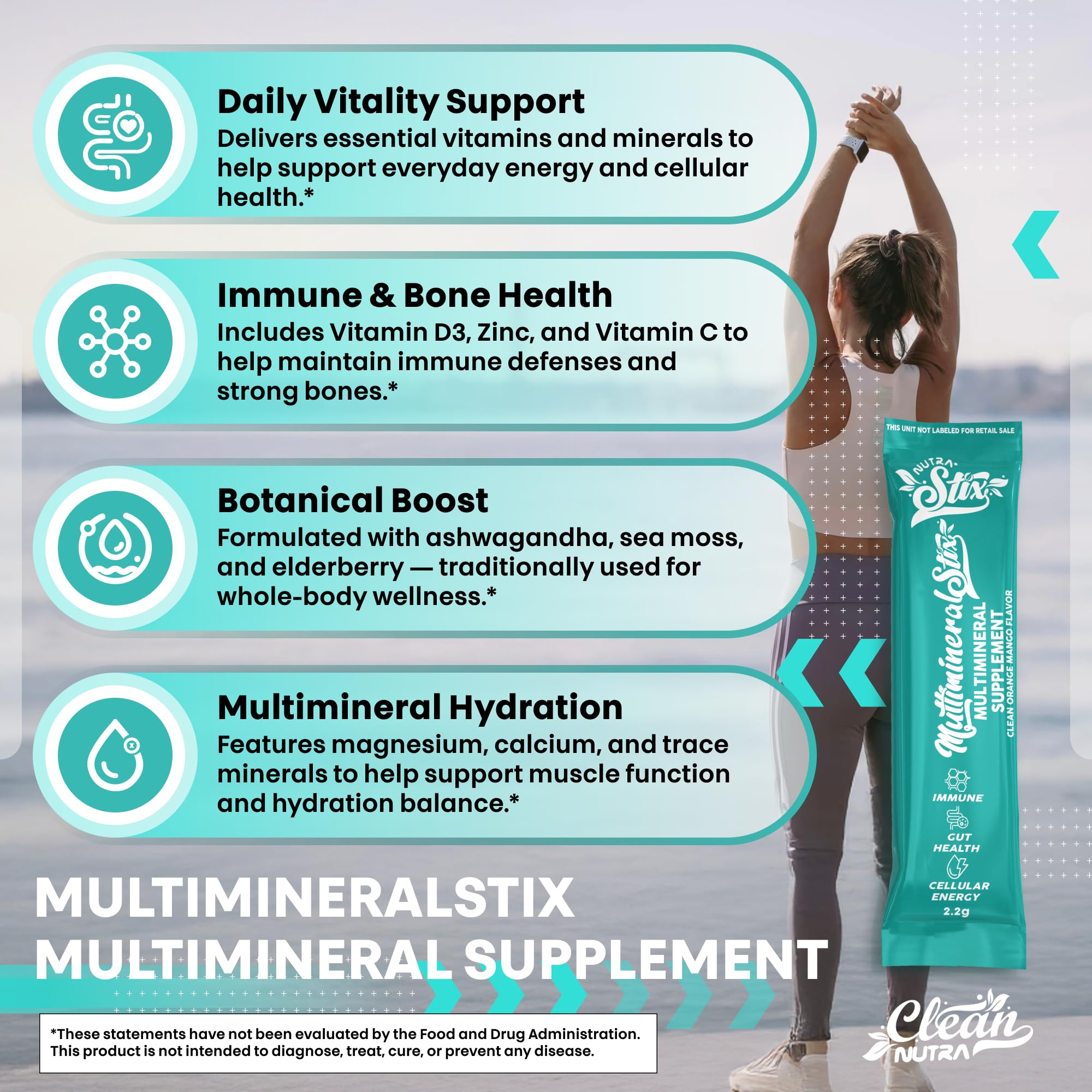 Clean Nutraceuticals immune stix vitamin D3 orange flavor boosts mood and energy