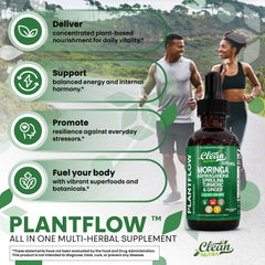 Clean Nutraceuticals ingredient-sample scene shows spirulina and chlorella components.