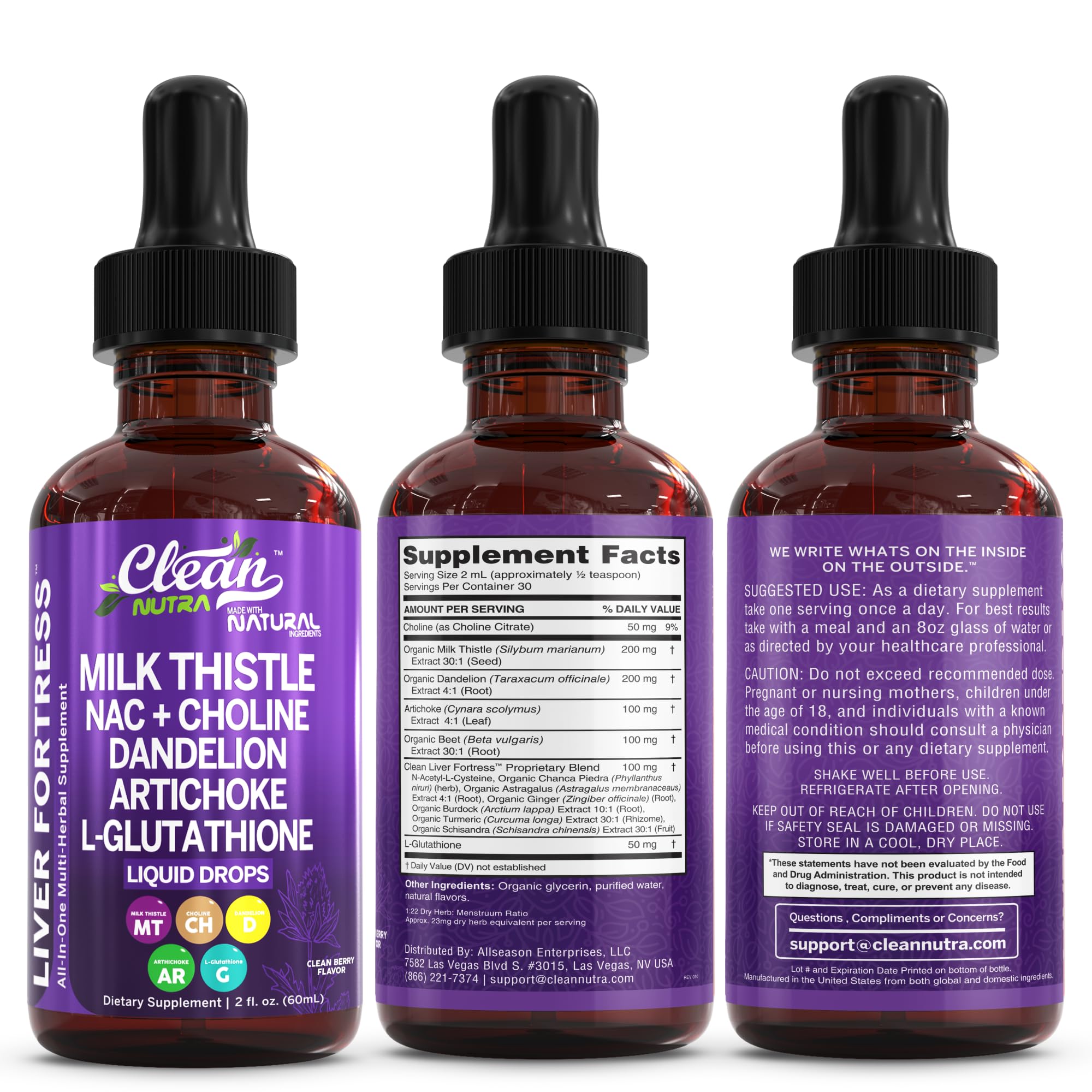 Clean Nutraceuticals kitchen scene with liquid bottle suggests easy dosing