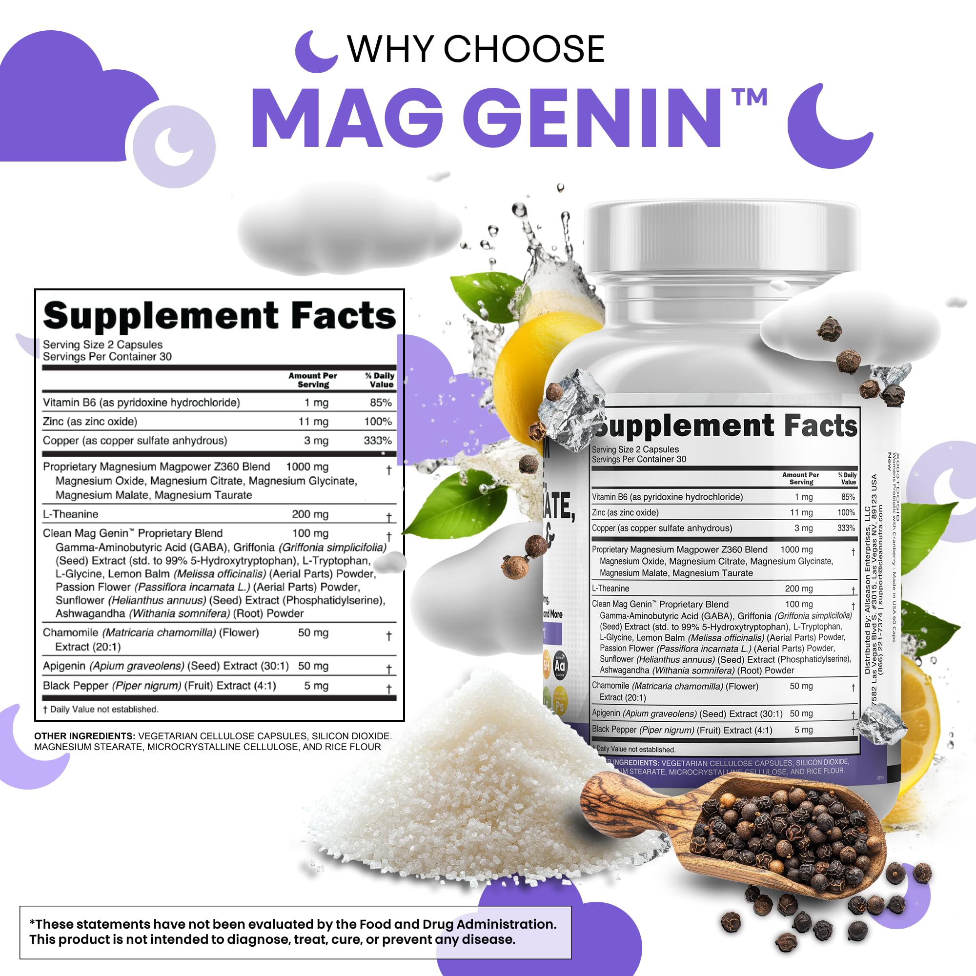 L-Theanine capsules from Clean Nutraceuticals pair with magnesium for calm focus