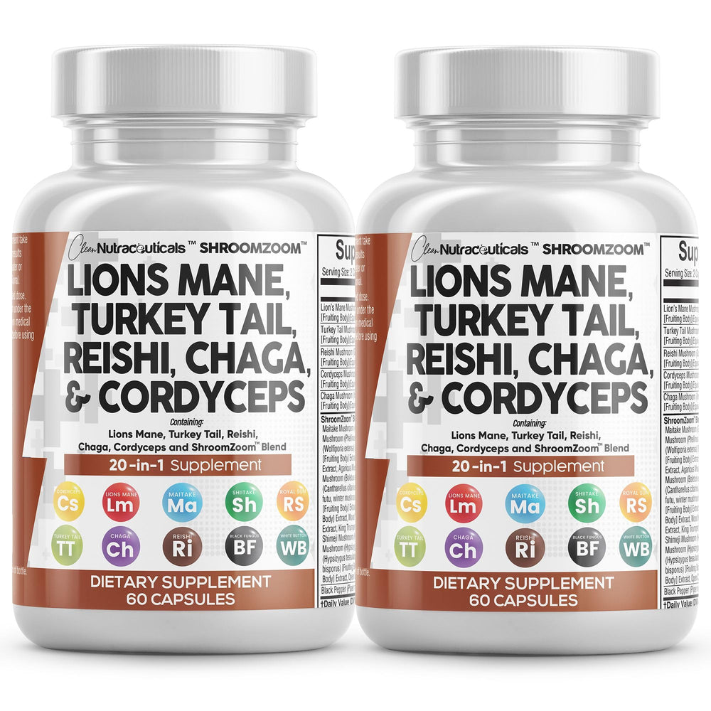 Clean Nutraceuticals Lions Mane 20in1 bottle may support focused wellness
