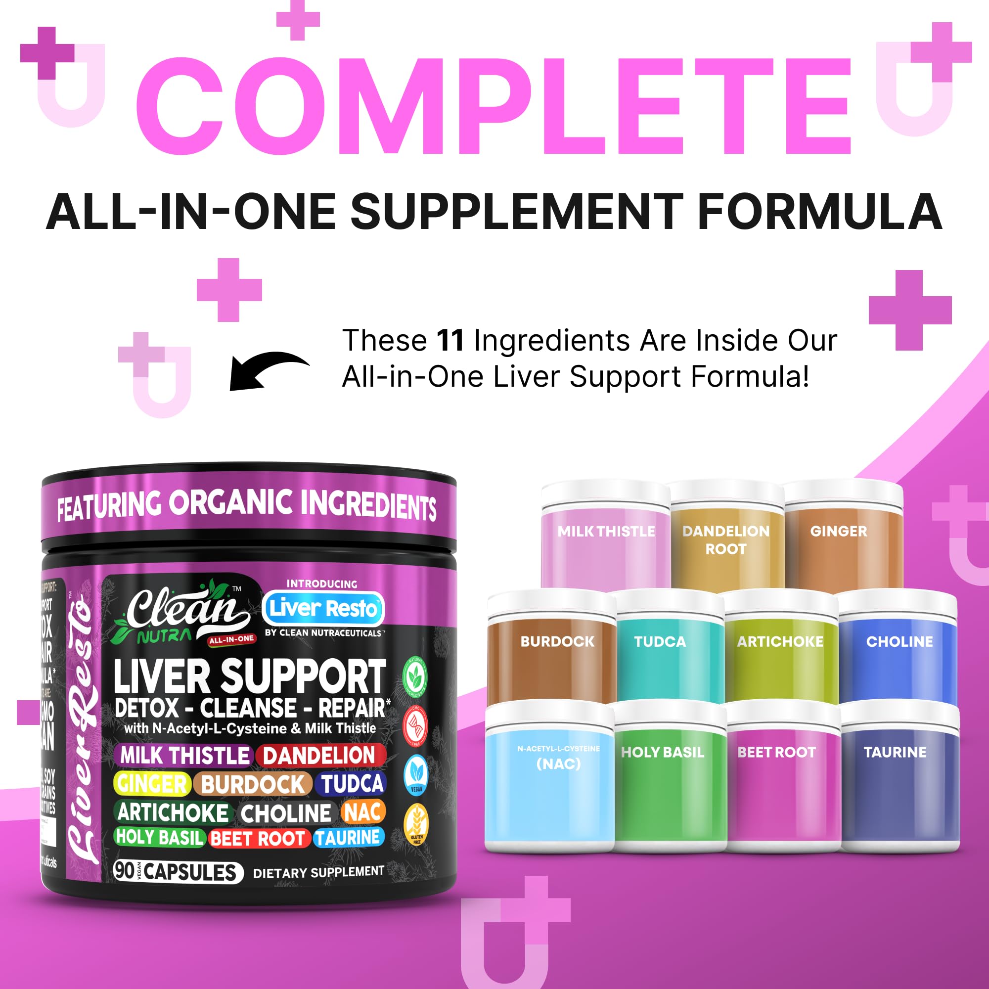 Liver Cleanse bottle pour by Clean Nutraceuticals showing convenient serving