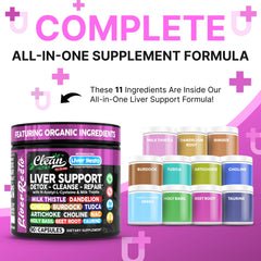 Liver Cleanse bottle pour by Clean Nutraceuticals showing convenient serving