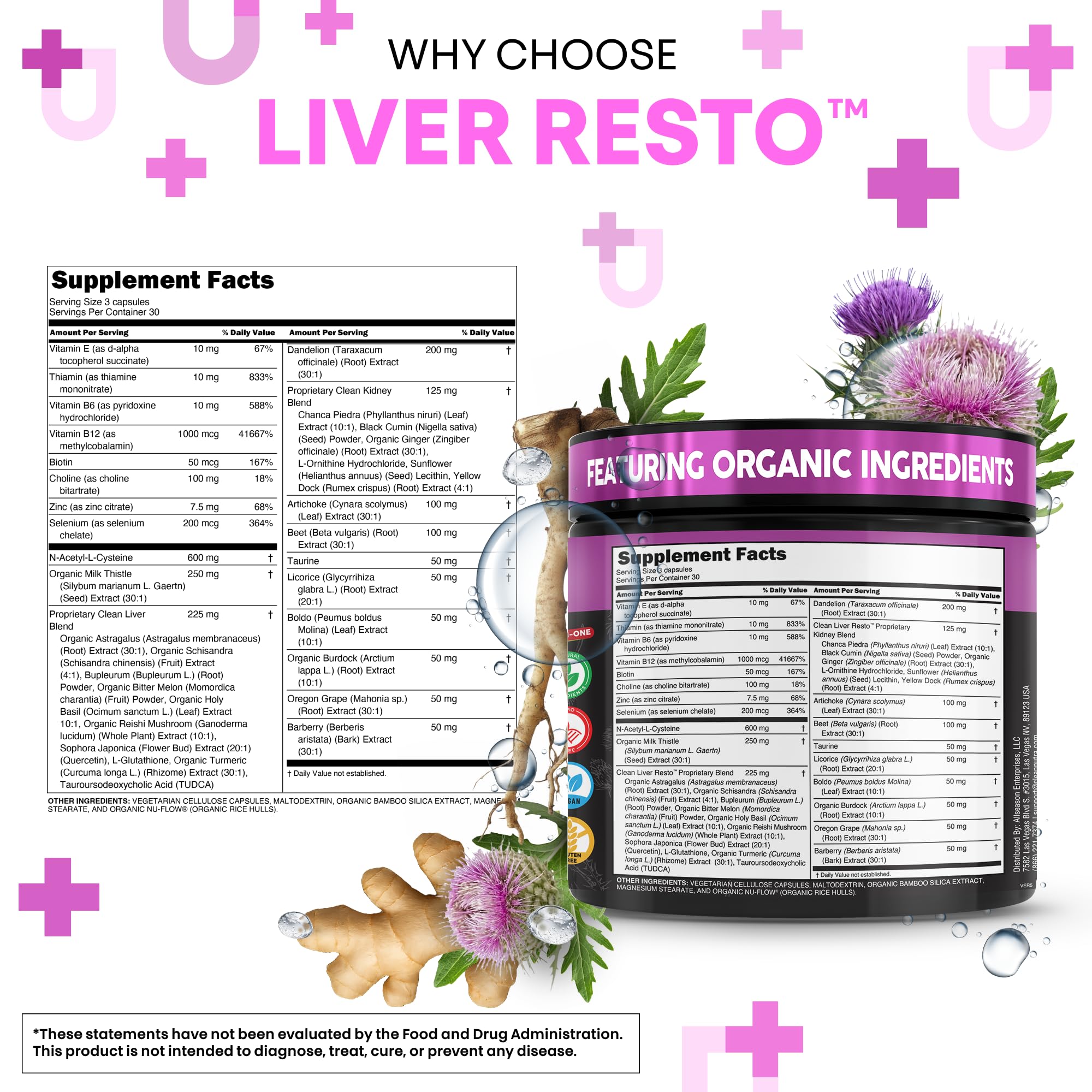 Label detail of Clean Nutraceuticals Liver Cleanse packaging
