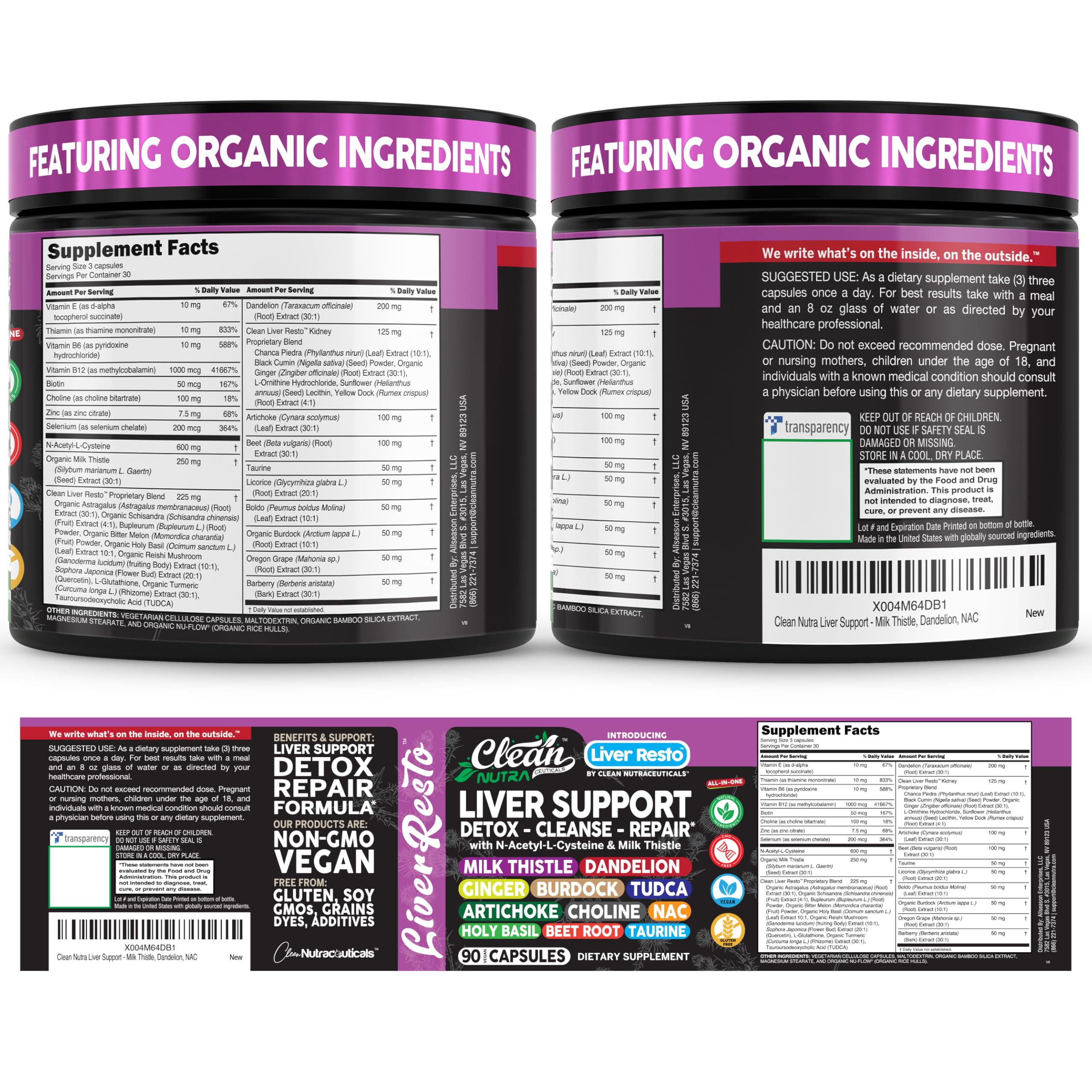Bottle and label highlight a one-month supply of Liver Cleanse