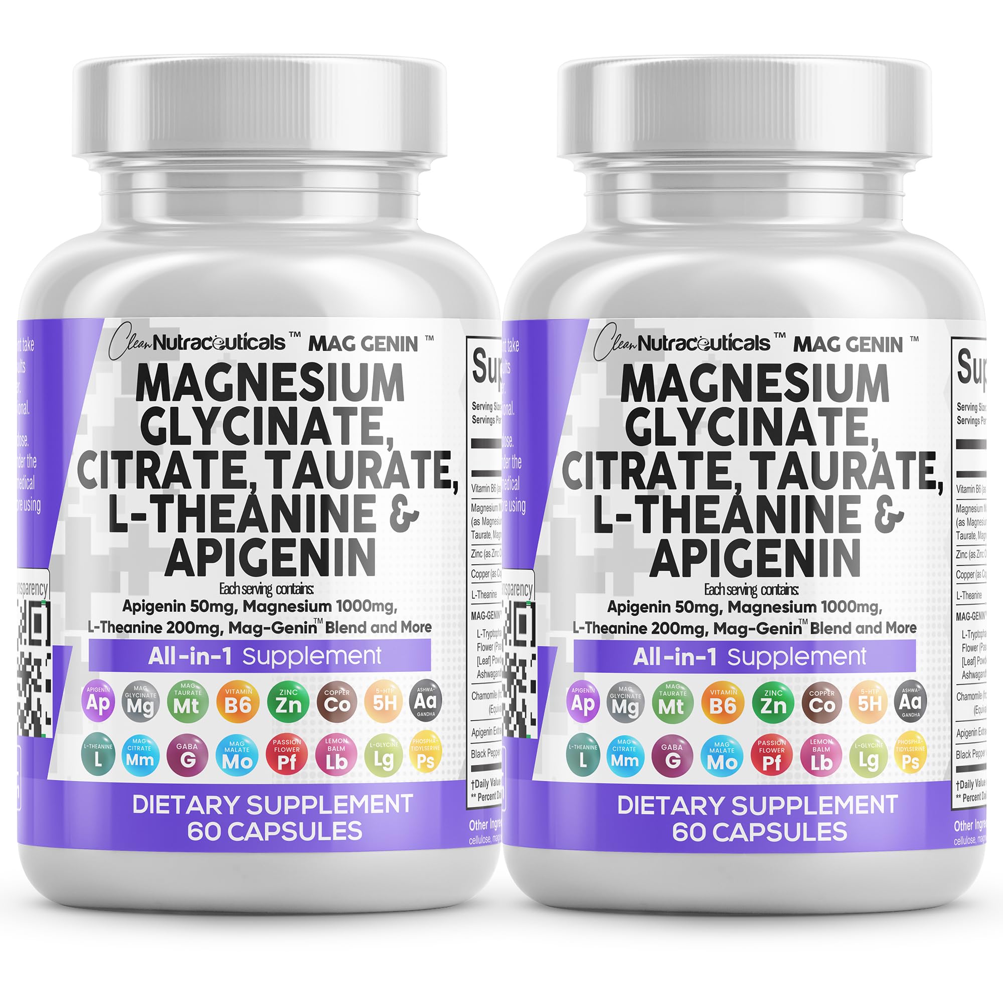Clean Nutraceuticals Mag Genin bottle front for daily magnesium support