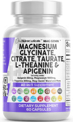 Clean Nutraceuticals Mag Genin bottle front showing a comprehensive magnesium complex for daily wellness.