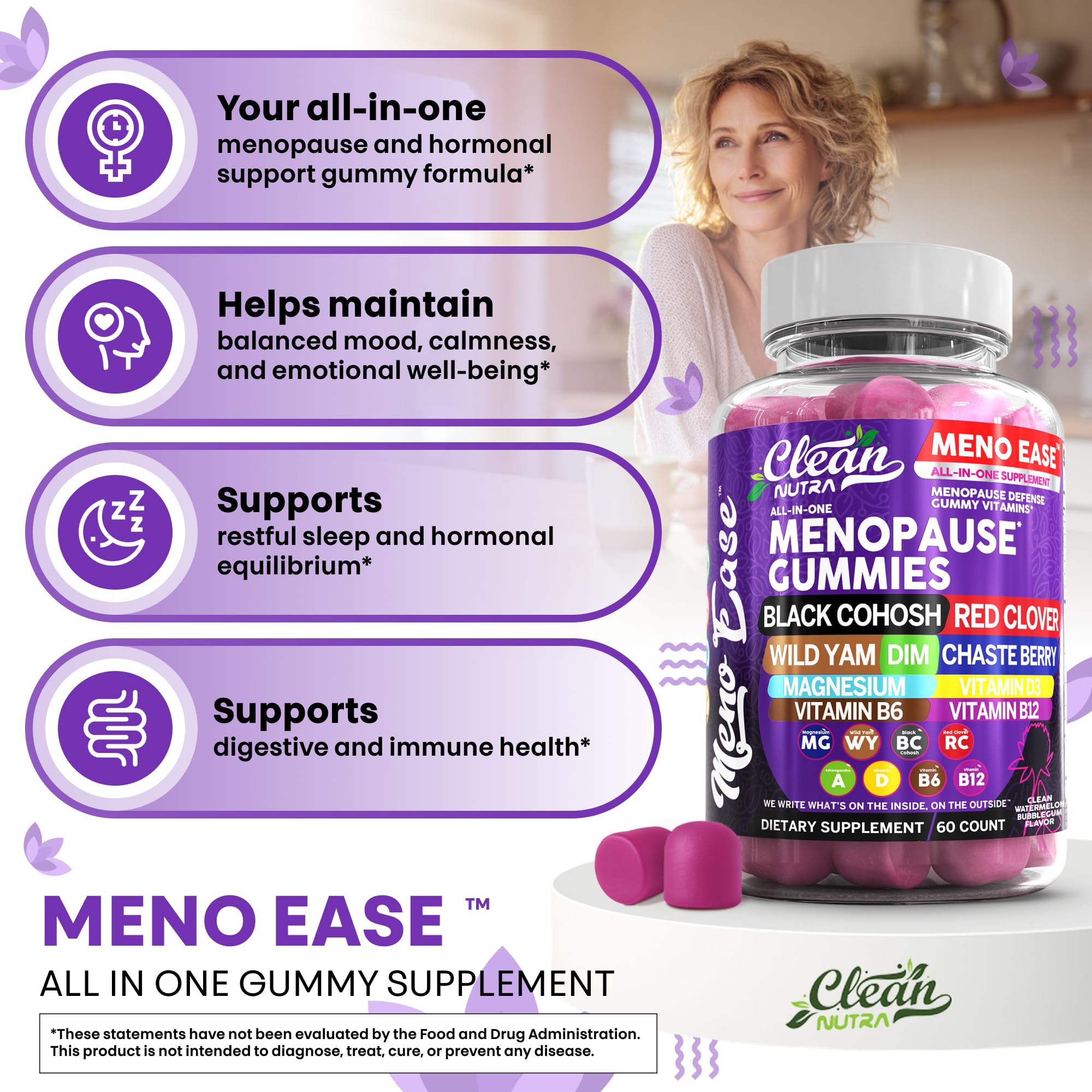 Clean Nutraceuticals bergamot gummies with vitamin blend for mood and calm energy.