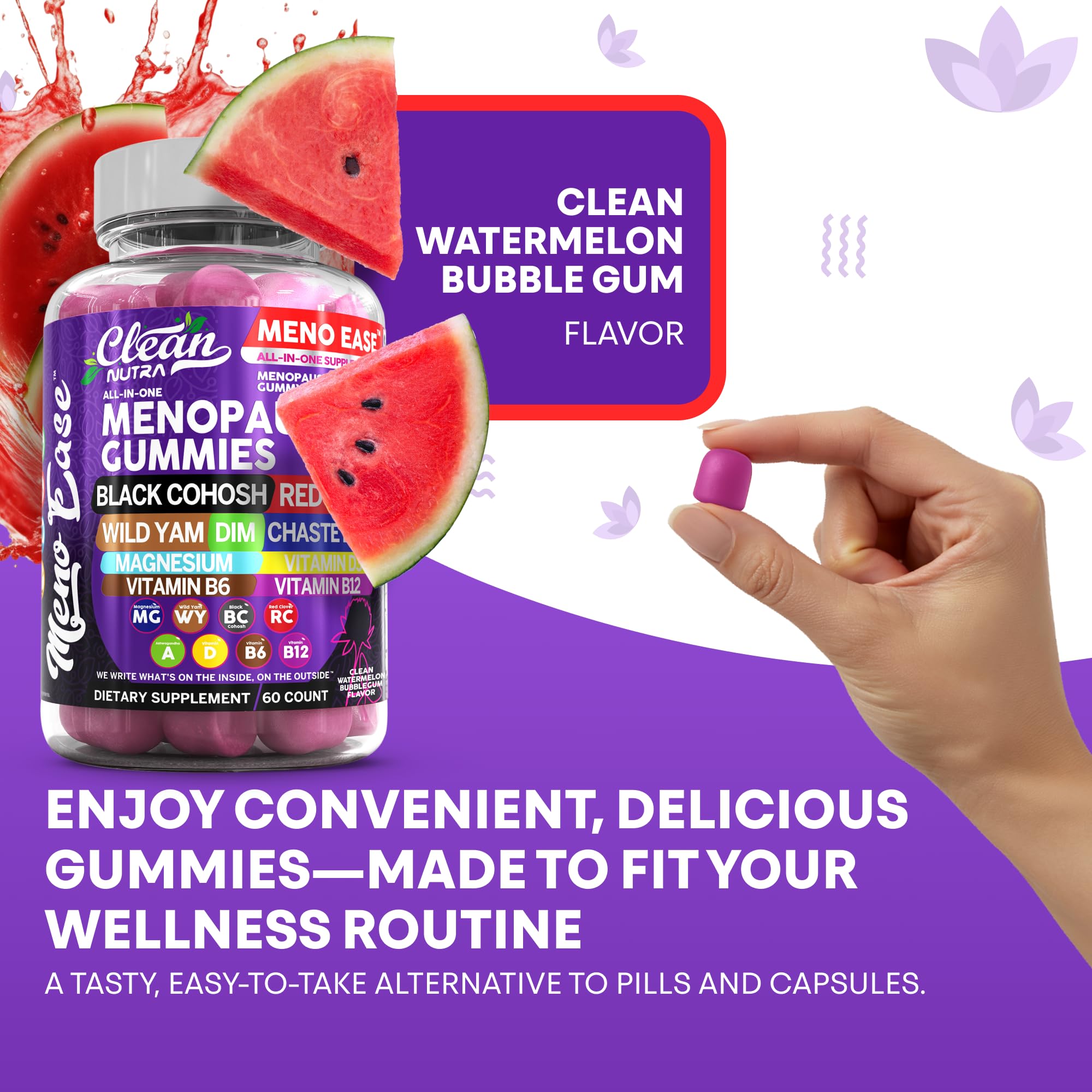 Clean Nutraceuticals vitamin B12 gummy for energy and nervous system support.