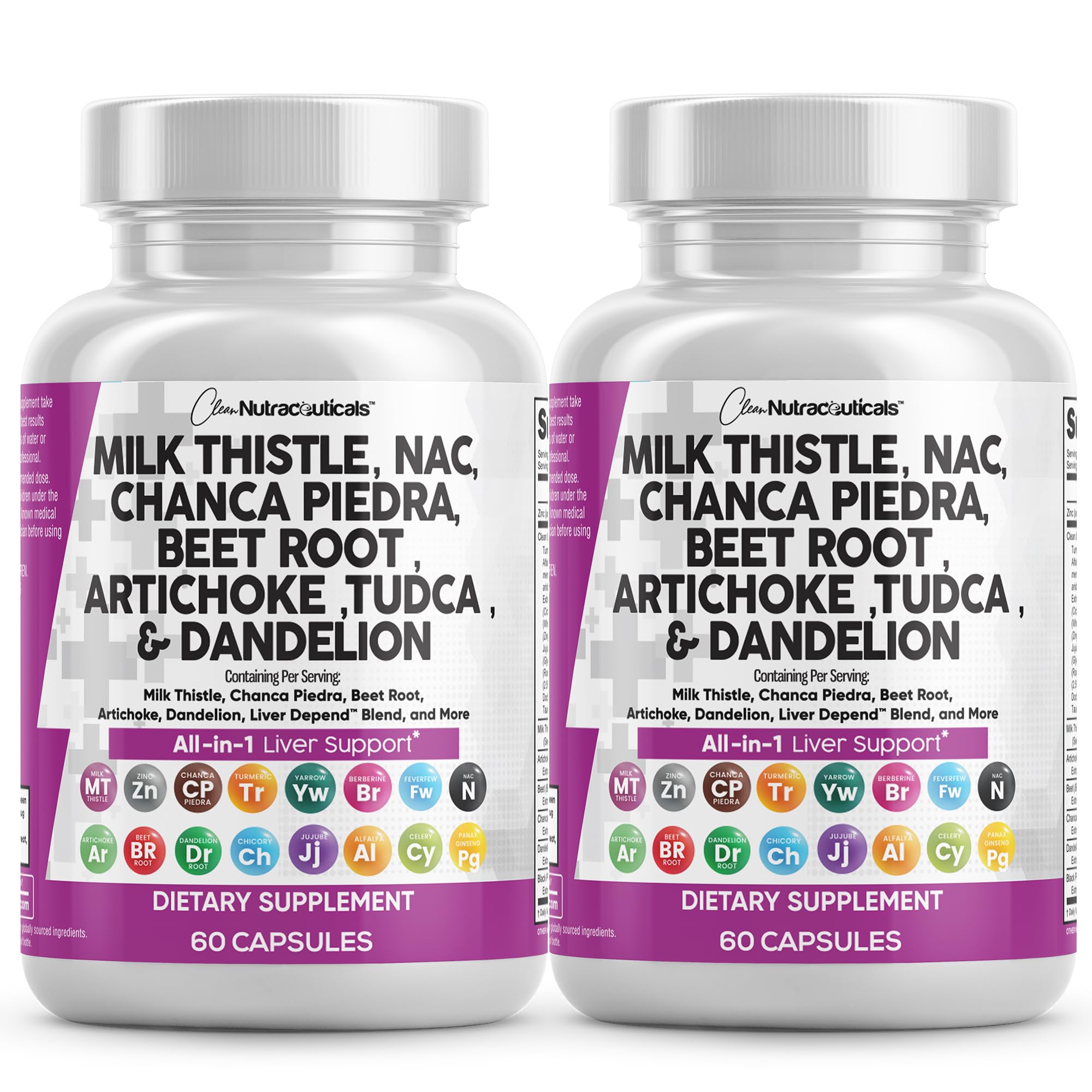 Clean Nutraceuticals milk thistle capsules bottle for daily liver wellness.