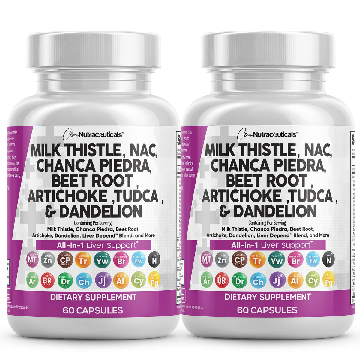 Clean Nutraceuticals milk thistle capsules bottle for daily liver wellness.