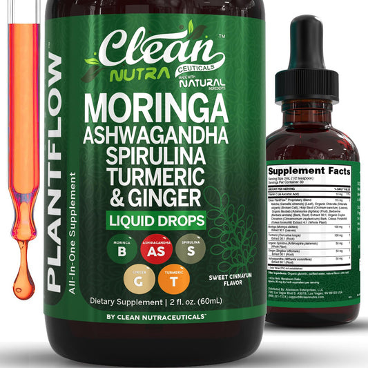 Clean Nutraceuticals moringa drops bottle ready for daily vitality use.