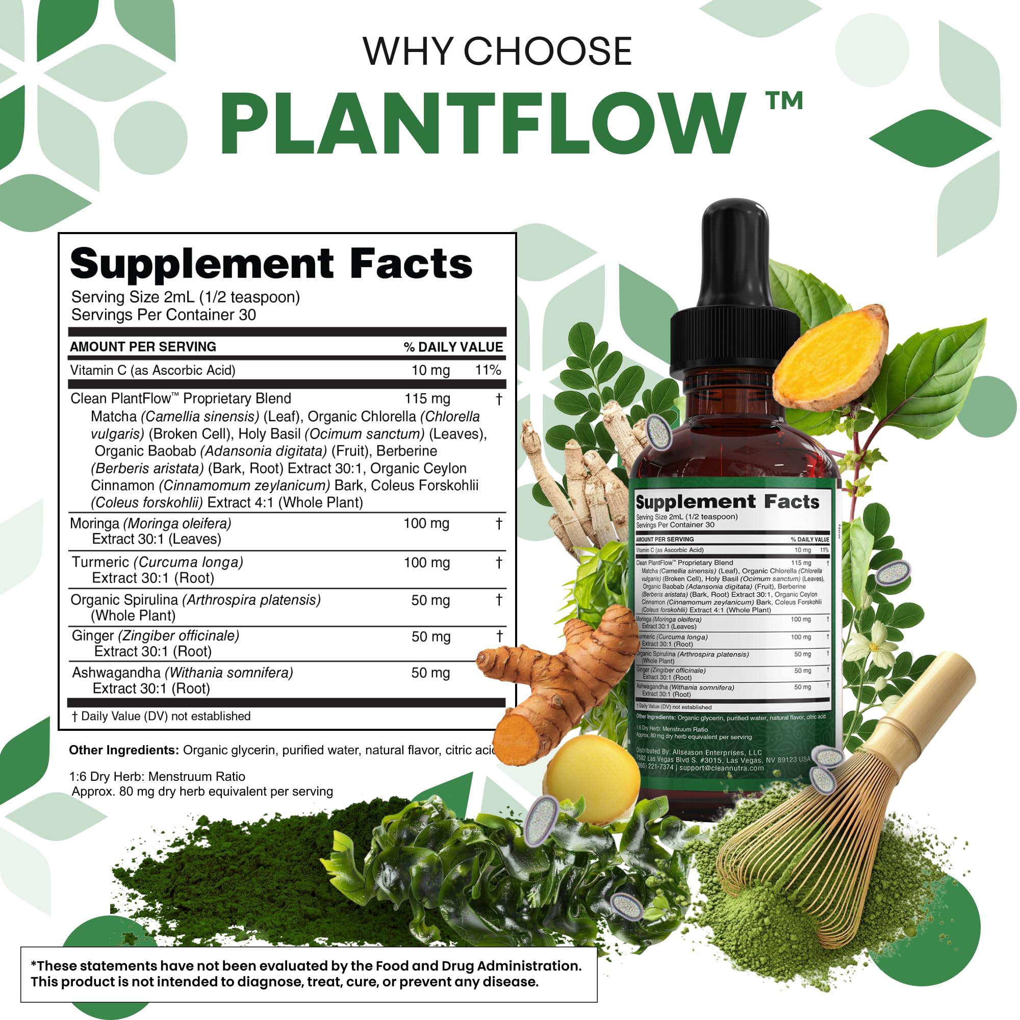 Clean Nutraceuticals moringa drops mint flavor bottle-close evokes refreshment.