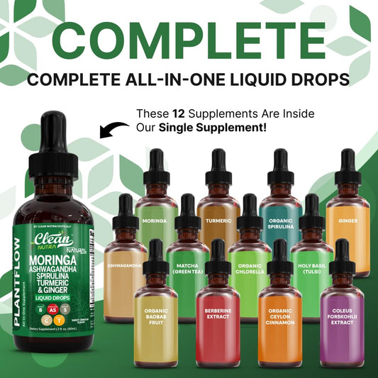 Clean Nutraceuticals moringa drops pour shows quick, convenient sublingual delivery.