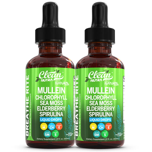 Clean Nutraceuticals mullein drops bottle pour for respiratory comfort