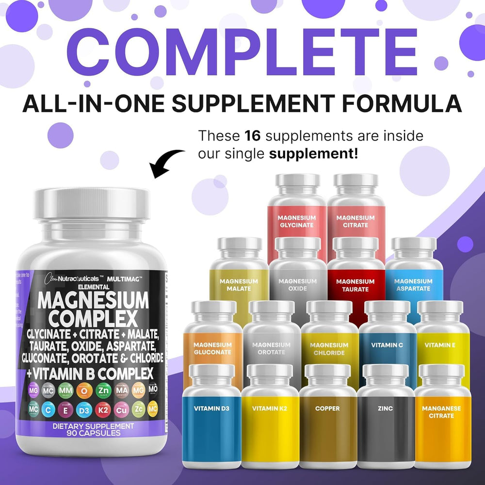 Close-up of MultiMag capsules highlighting diverse magnesium forms