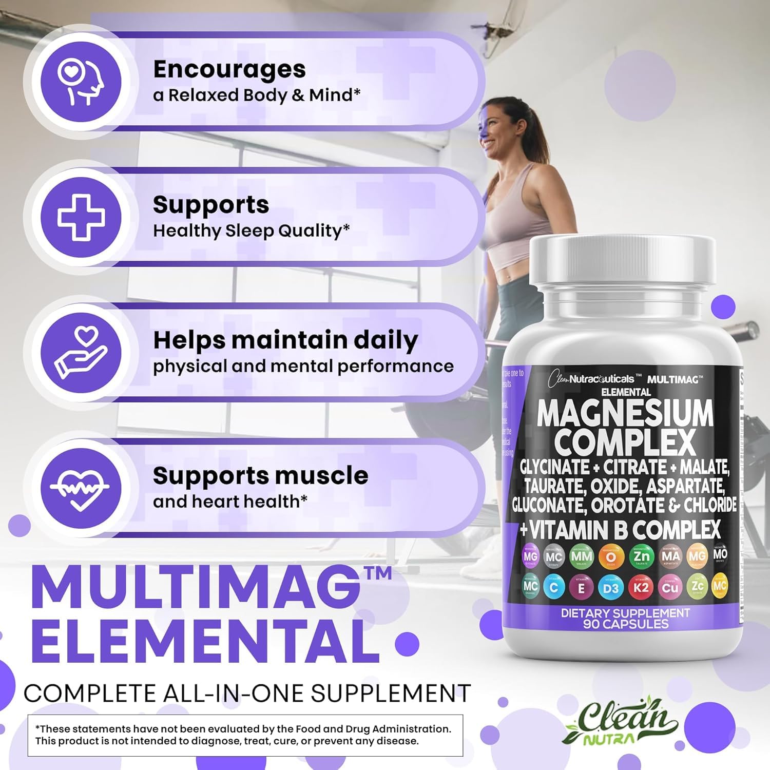 Bottle with dosage pack emphasizes convenient all-in-one solution