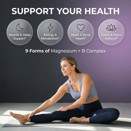 Clean Nutraceuticals MultiMag label close-up showing diverse magnesium forms for balance