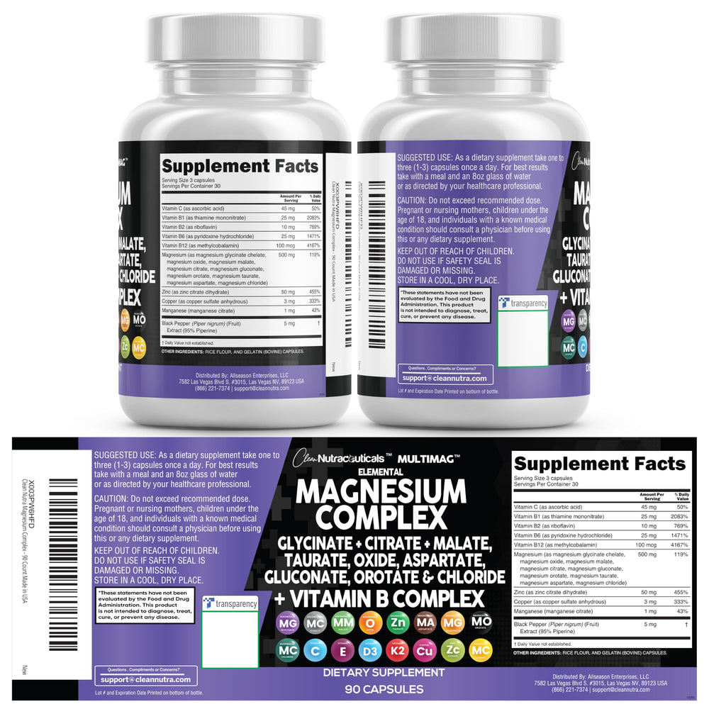 Nutrition facts style card highlights minerals and vitamins included