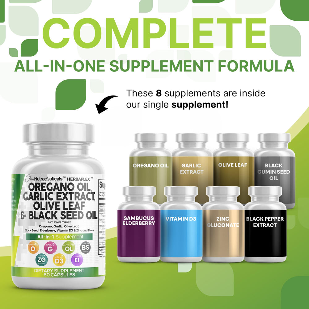 Clean Nutraceuticals olive leaf elderberry bottle emphasizing digestive balance and daily wellness