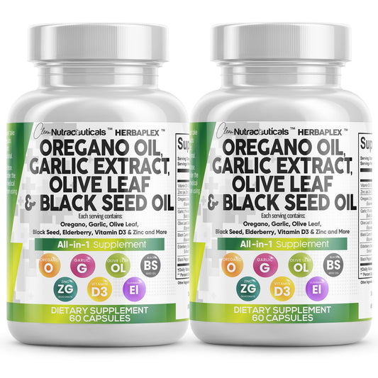 Clean Nutraceuticals oregano oil garlic extract bottle suggesting immune support potential