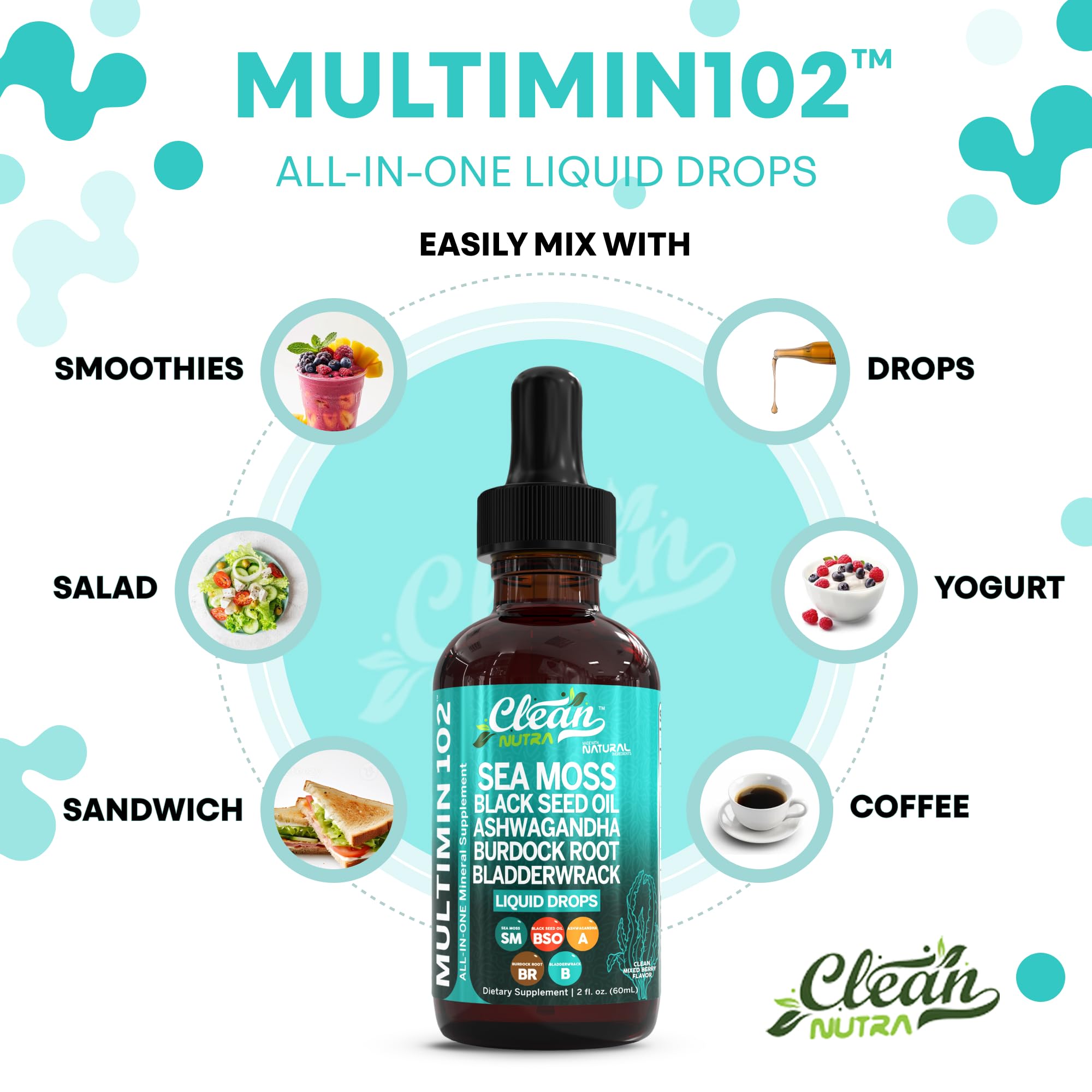 Clean Nutraceuticals Organic Non-GMO seal on packaging.