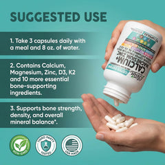 Clean Nutraceuticals Osteo Defend dietary supplement scene with glass and pills.