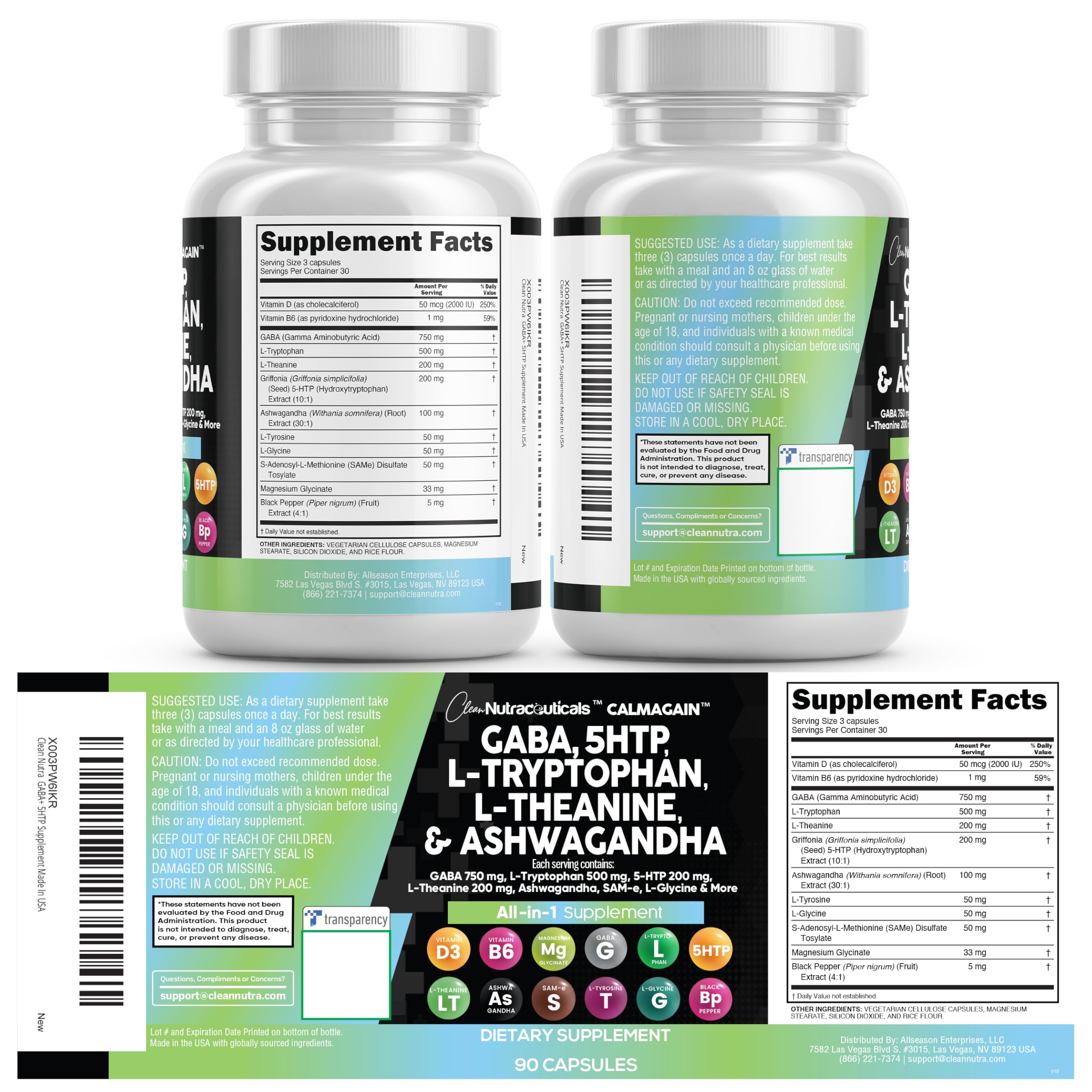 Clean Nutraceuticals three-pack 90-count display showing value and convenience.