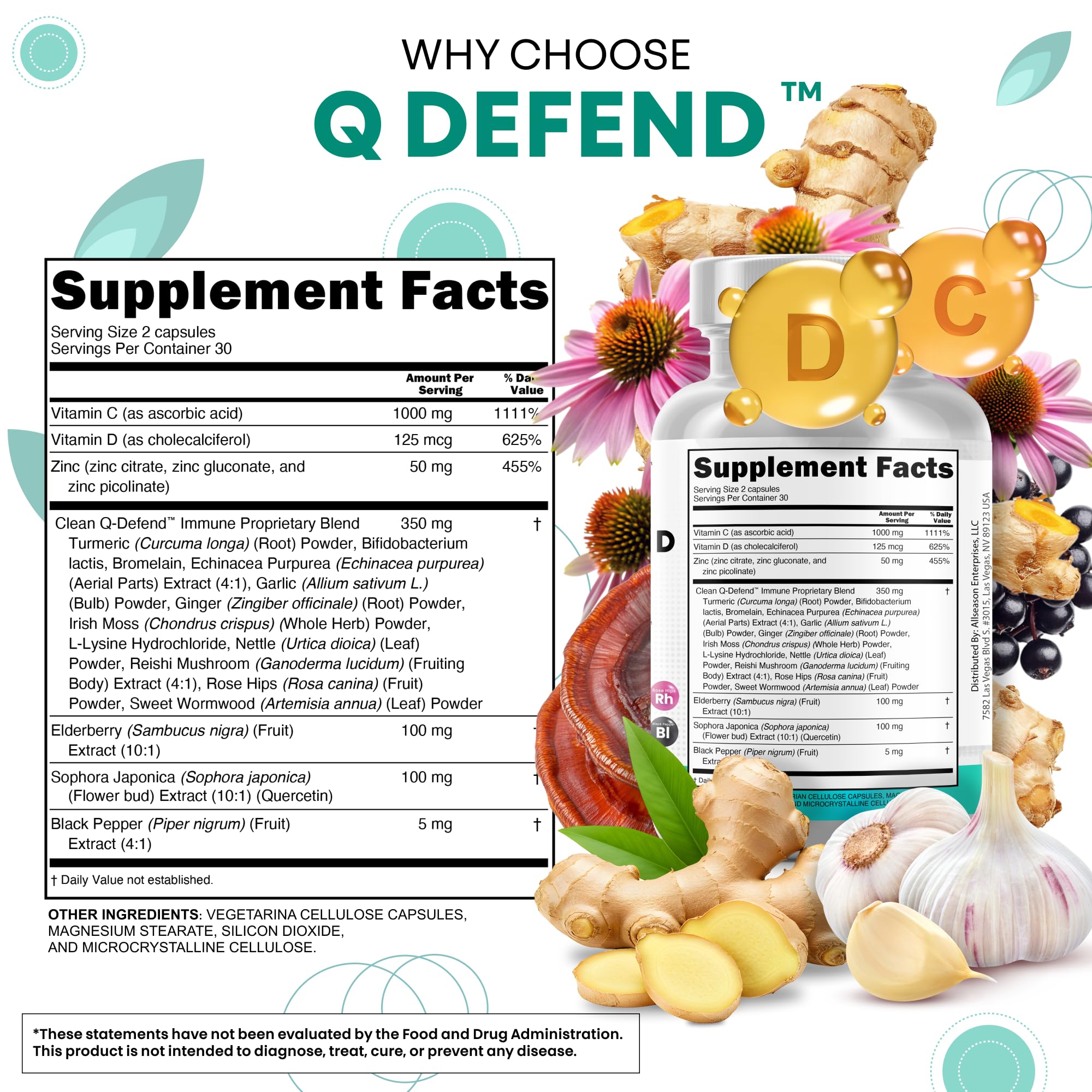 Clean Nutraceuticals Q-Defend capsules 60-count for daily immune support