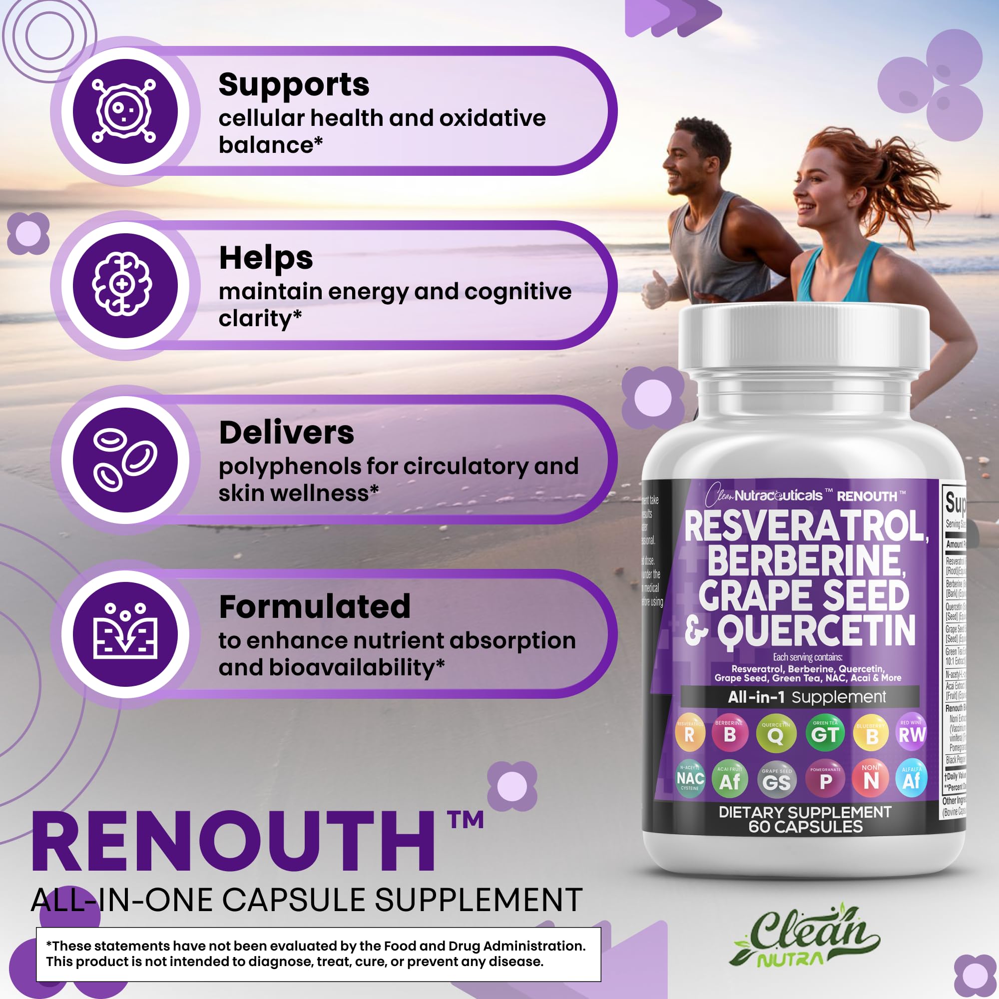 Renouth berberine capsule with earthy tone for daily use