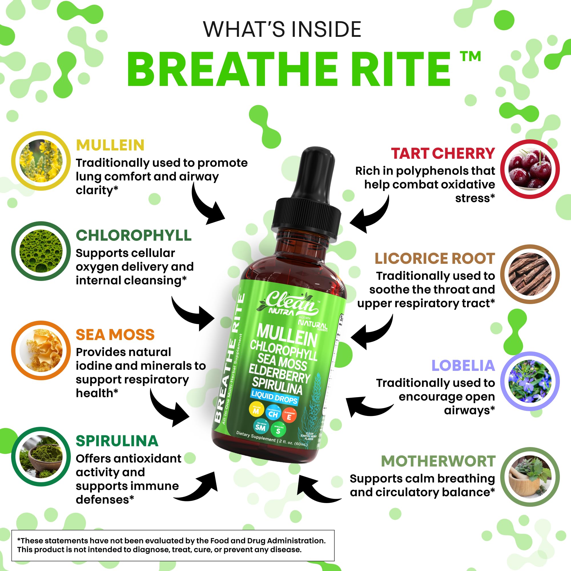 Clean Nutraceuticals spirulina drops bottle showcasing greens benefits