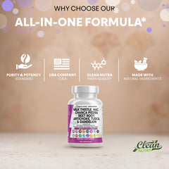 Clean Nutraceuticals two-capsule serving shown for simple daily dosage.