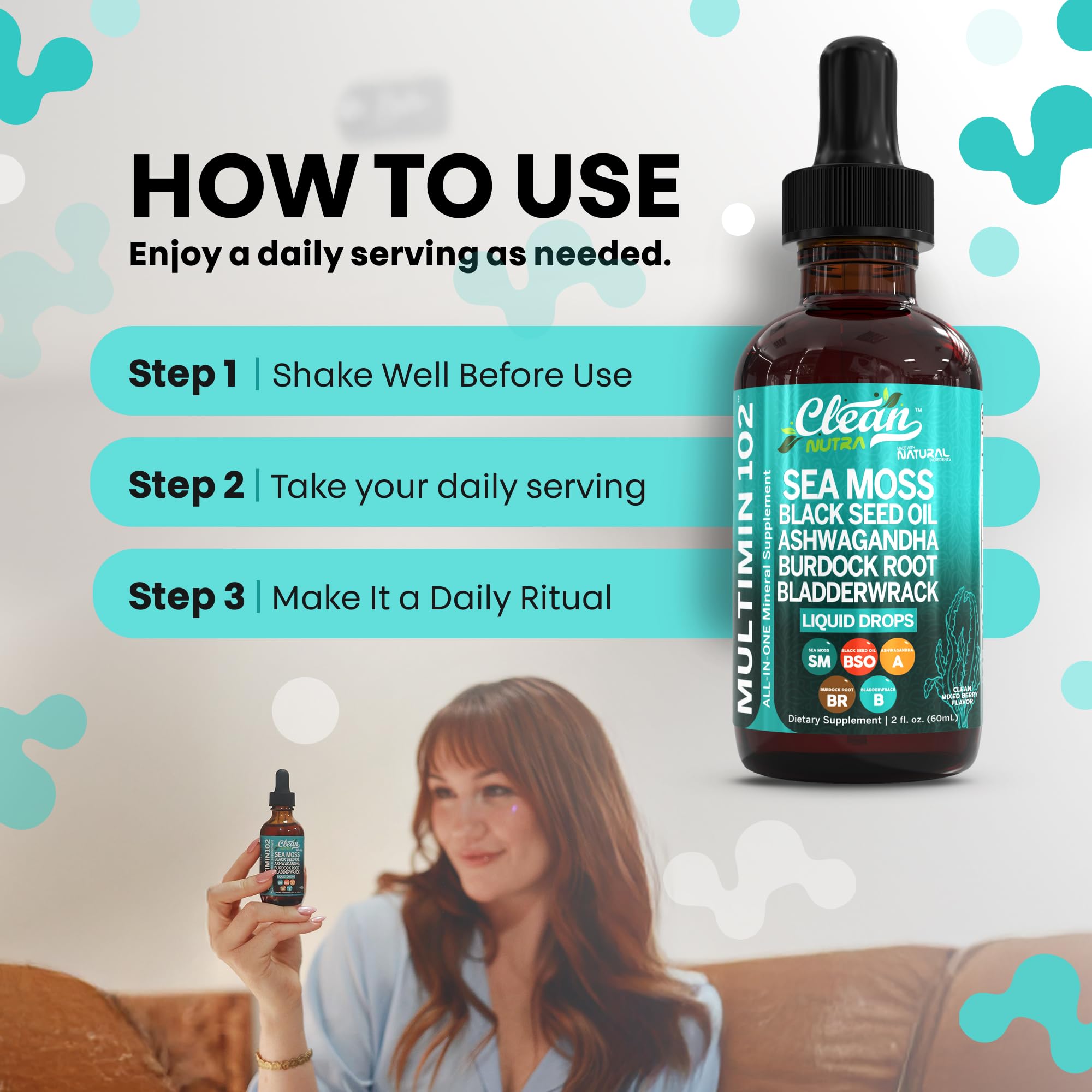 Clean Nutraceuticals Vegan label and drops ready for plant-based wellness.
